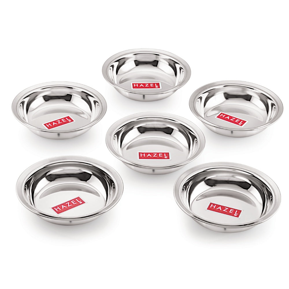 Stainless Steel Breakfast Bowls, Set of 6, 270 ML