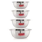Stainless Steel Mixing Bowl Set of 4, 2730 ML, 3300 ML, 4100 ML, 4800 ML