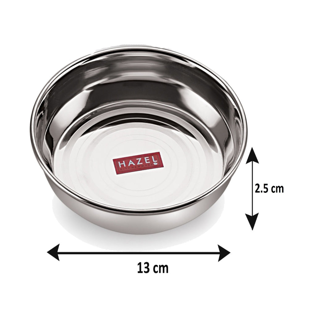Stainless Steel Plate, 300 ML (Set of 12)