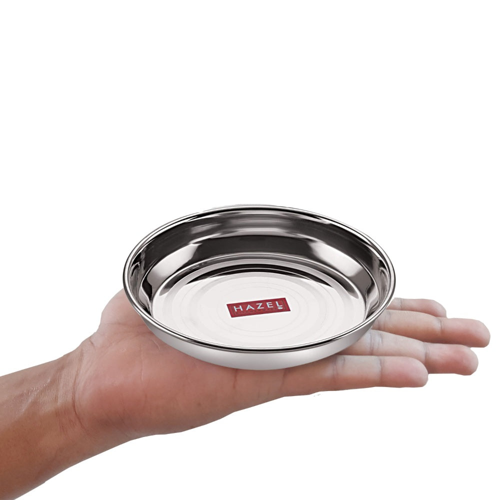 Stainless Steel Plate, 300 ML (Set of 12)
