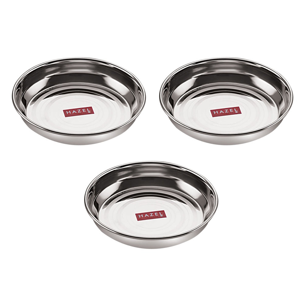Stainless Steel Breakfast / Snack Plates 200 ML (Set of 3)