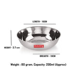 Stainless Steel Curry Bowl 200 ML (Set of 4)