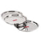 Stainless Steel Dinner Thali Set, Mirror Finish Set of 3, 25cm