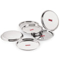 Stainless Steel Dinner Thali Set, Mirror Finish Set of 6, 25cm
