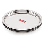 Stainless Steel Dinner Thali Set, Mirror Finish Set of 6, 25cm