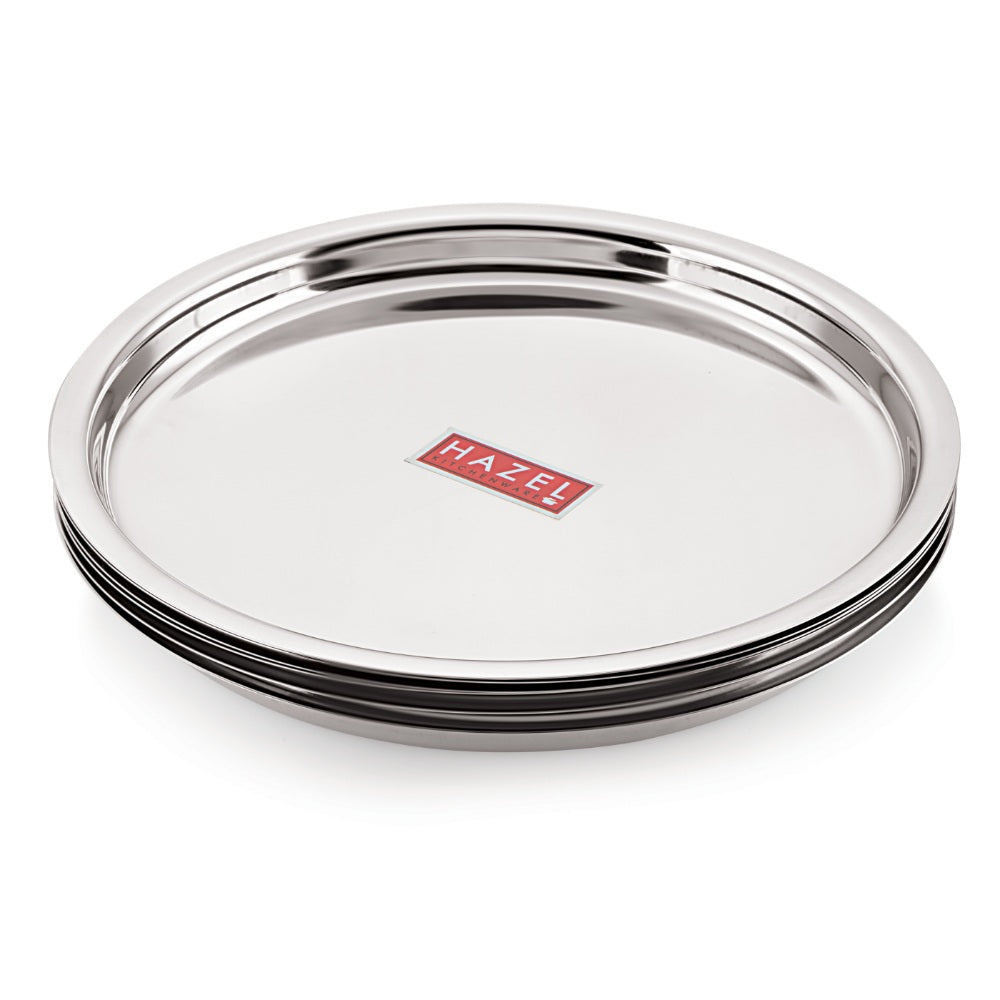 Stainless Steel Dinner Thali Set, Mirror Finish Set of 6, 25cm