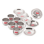 Stainless Steel Cup With Saucer ,  170ML Set Of 6