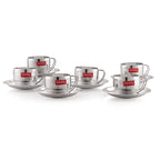 Stainless Steel Cup With Saucer ,  170ML Set Of 6