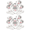 Triangular Shaped Stainless Steel  Katori with Spoon Set, 250 ML (12 Vati, 12 Spoon)