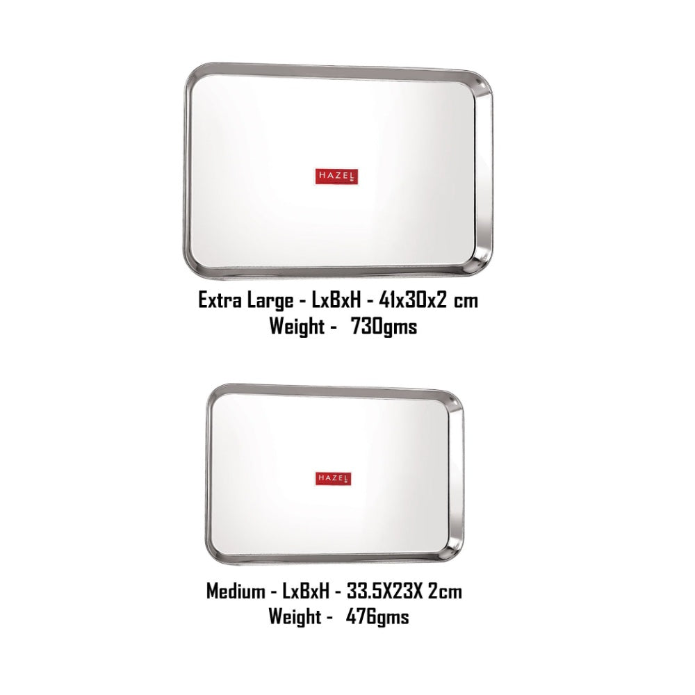 Stainless Steel Serving Tray Medium & XL, Set of 2
