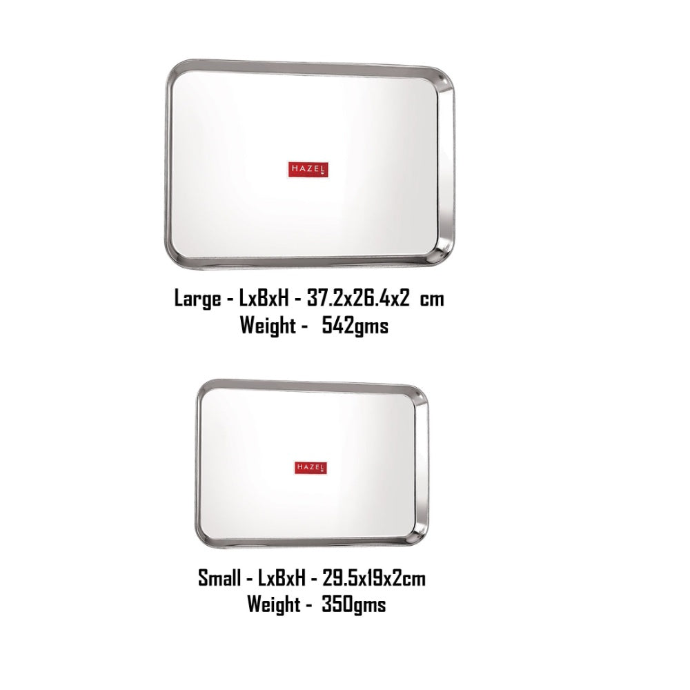 Stainless Steel Rectangle Serving Tray Set of 2 (37.2 x 26.4 , 29.5 x 19 )