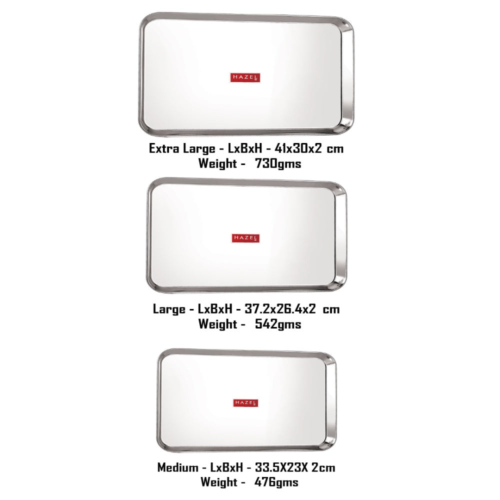 Stainless Steel Serving Tray Medium, Large & XL, Set of 3