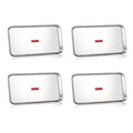 Rectangle Stainless Steel Serving Tray, 37.2 x 26.4 cm (Set of 4)