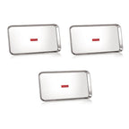 Rectangle Stainless Steel Serving Tray, 37.2 x 26.4 cm (Set of 3)