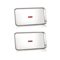 Rectangle Stainless Steel Serving Tray, 37.2 x 26.4 cm (Set of 2)