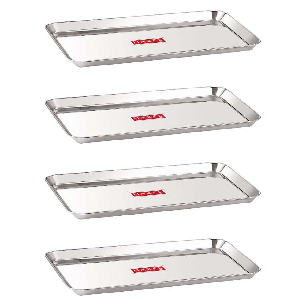 Stainless Steel Serving Tray Medium, Set of 4