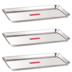 Stainless Steel Rectangular Serving Tray Medium, Set of 3