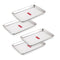 Rectangle Stainless Steel Serving Tray, 29.5 x 19 cm(Set of 4)