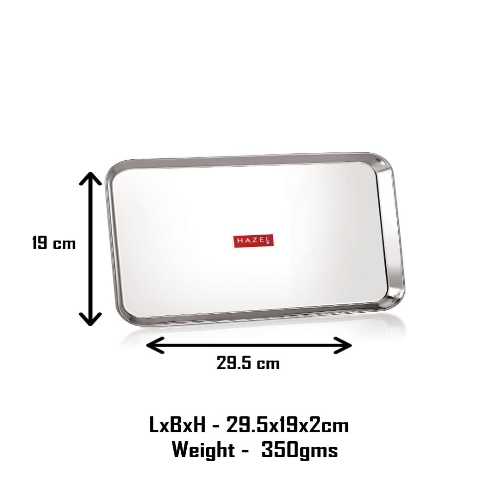 Rectangle Stainless Steel Serving Tray, 29.5 x 19 cm(Set of 4)