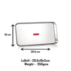 Rectangle Stainless Steel Serving Tray, 29.5 x 19 cm(Set of 4)