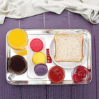 Rectangle Stainless Steel Serving Tray, 29.5 x 19 cm(Set of 4)