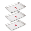 Rectangle Stainless Steel Serving Tray, 29.5 x 19 cm(Set of 3)