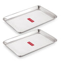 Rectangle Stainless Steel Serving Tray, 29.5 x 19 cm(Set of 2)