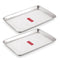 Rectangle Stainless Steel Serving Tray, 29.5 x 19 cm(Set of 2)