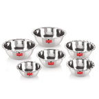 Stainless Steel Vati Set Of 6, 400, 600, 800, 1000, 1300, 1750 ML