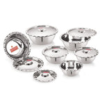 Stainless Steel Serving Bowl, Set Of 6 , 400, 600, 800, 1000, 1300, 1750 ML