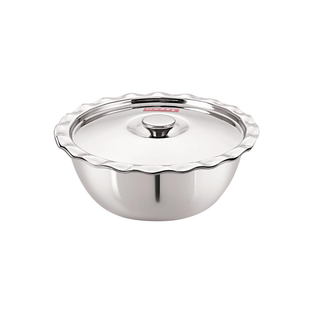 Stainless Steel Bowl With Lid, 21 cm, 1300 ML
