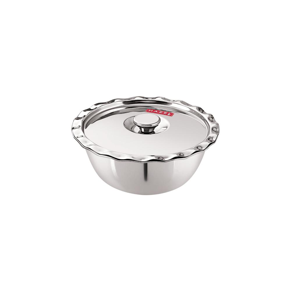 Stainless Steel Serving Bowl With Lid, 15 cm, 600 ML