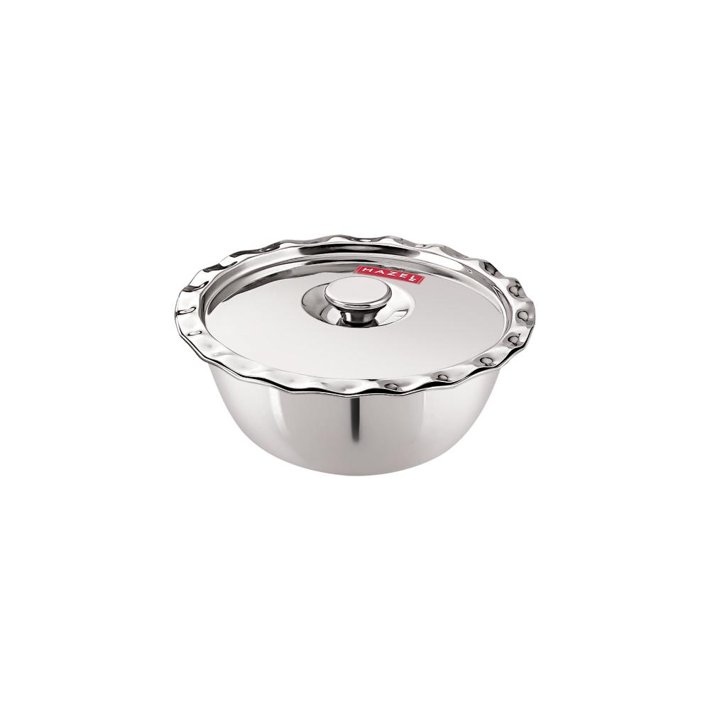 Stainless Steel Serving Katori With Lid, 13.5 cm, 400 ML