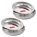 Stainless Steel Plates, Set Of 12, 310 ML Each