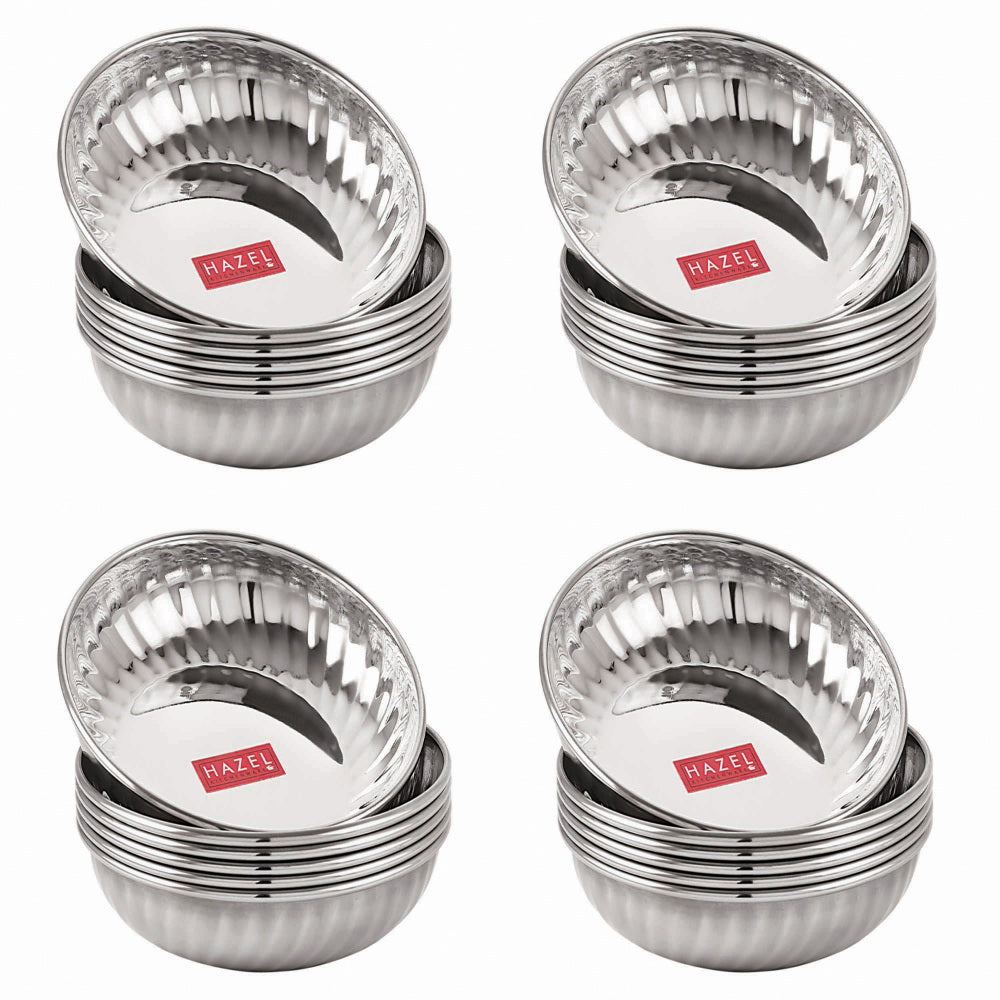 Stainless Steel Plates, Set Of 24, 310 ML Each