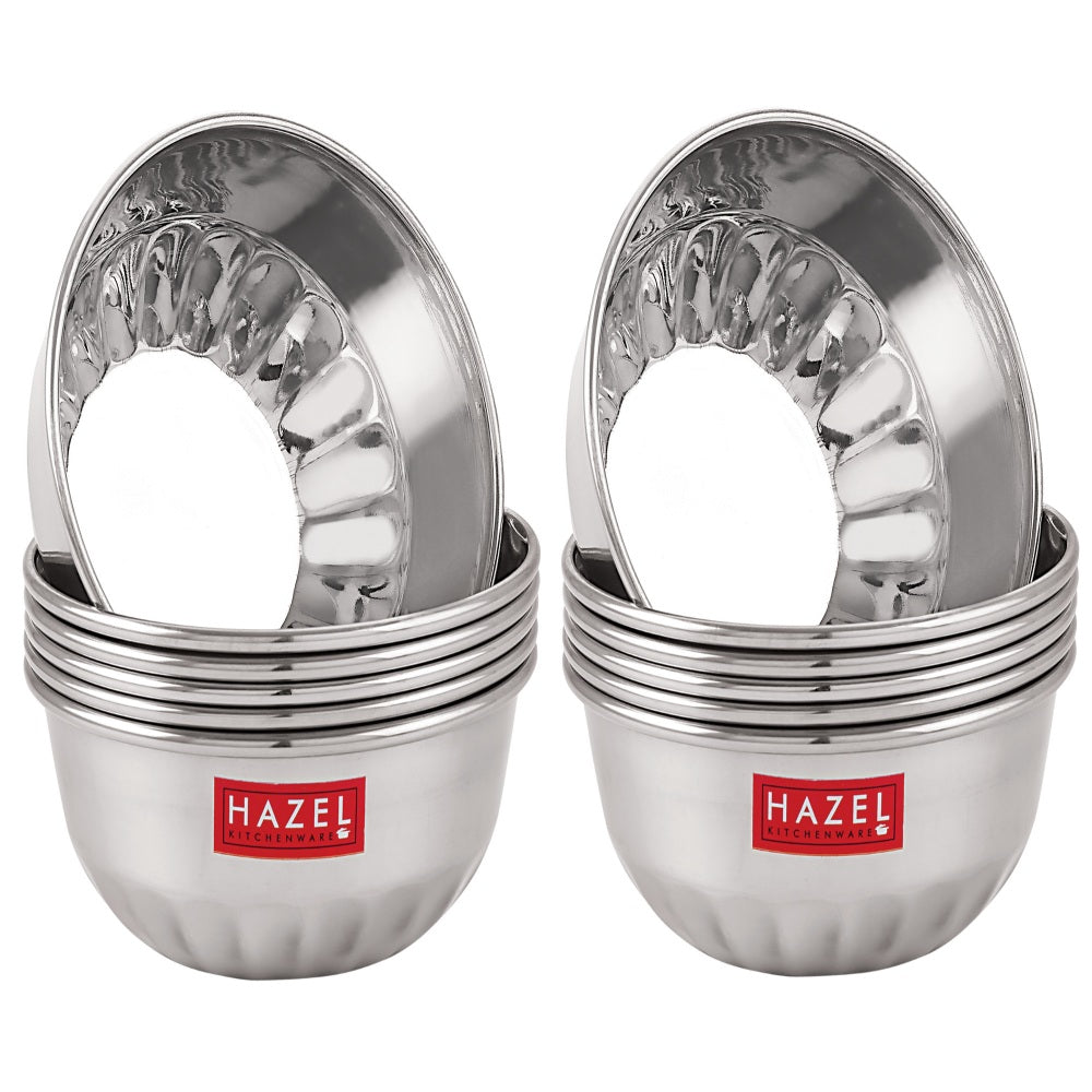 Stainless Steel Mixing Bowl, 220 ML Set of 12
