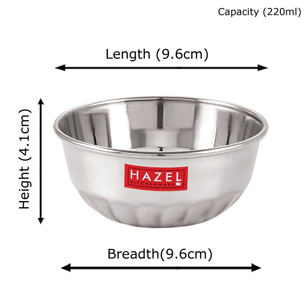 Stainless Steel Mixing Bowl, 220 ML Set of 6