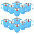 Stainless Steel Double Wall Baby Mug, Blue - Set Of 12, 250 ML Each
