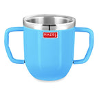 Stainless Steel Double Wall Baby Mug, Blue - Set Of 10, 250 ML Each