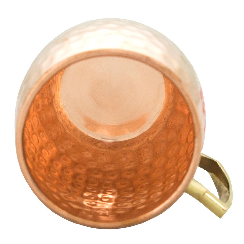 Copper Hammered Finish Mug Set Of 6, 550ML