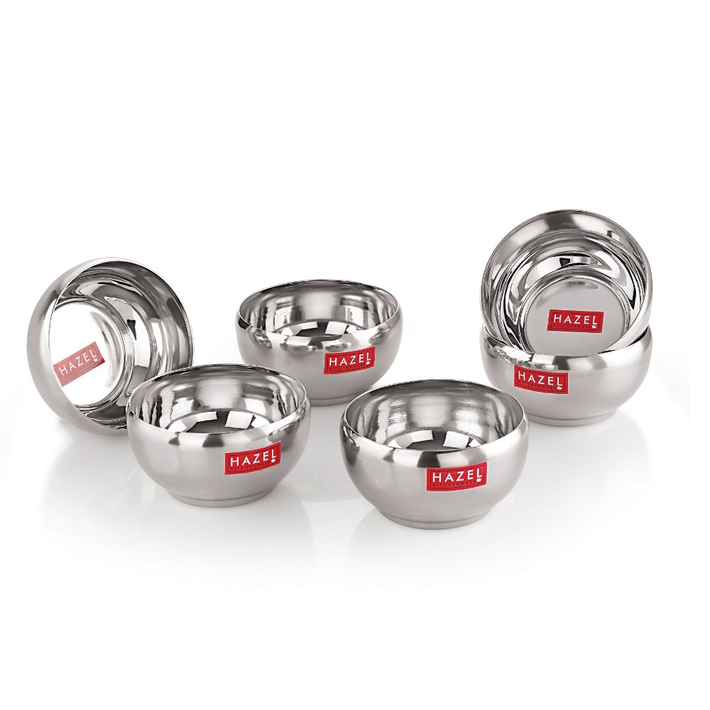 Stainless Steel Serving Bowl -  Set of 6 (100 ML Each)