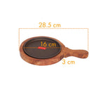 Sizzling Brownie Sizzler Plate Wooden Racket Tray -7 Inch