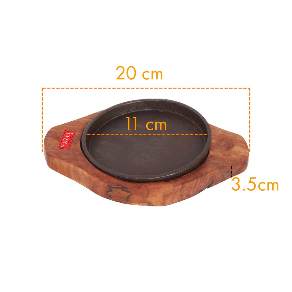 Sizzling Brownie Plate |Wooden Sizzler Tray - 5 Inch