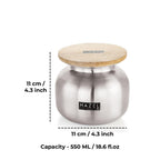 Stainless Steel Airtight Storage Container – 550 ML (Set of 2)