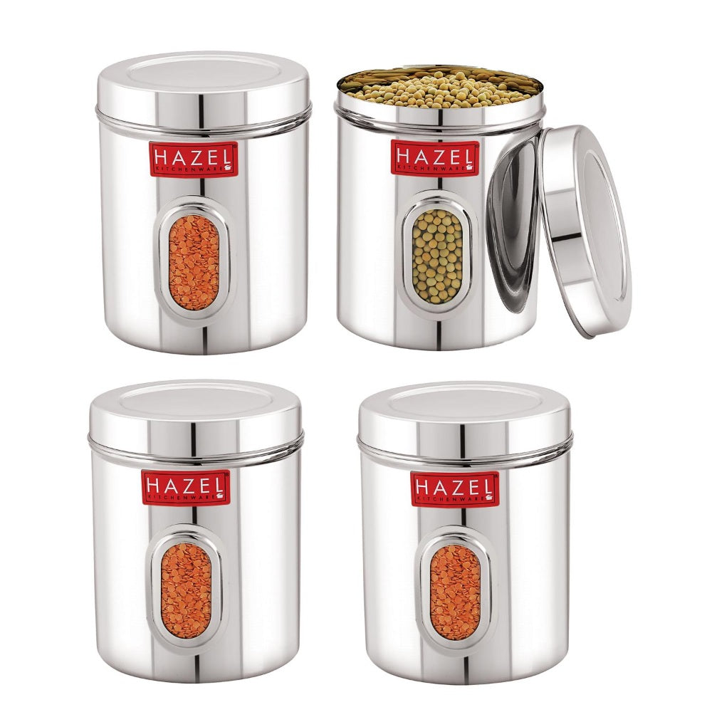 Transparent Kitchen Storage Containers, Airtight Lid – 1400 ML (Set of 4)