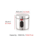 Stainless Steel Transparent Airtight Containers, Set of 6 - 900 ML Each