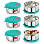 Stainless Steel Airtight Storage Containers for Kitchen - 450 ML (Set of 6)