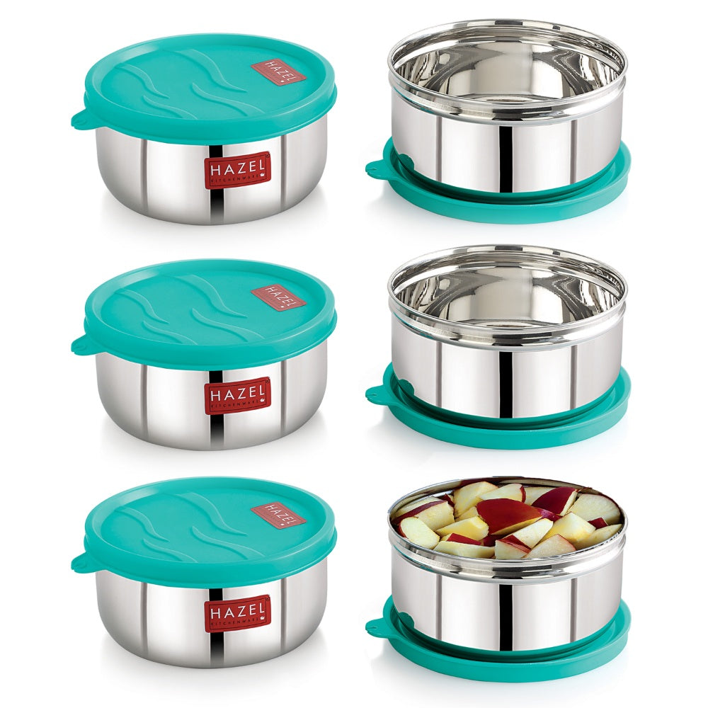 Stainless Steel Airtight Storage Containers for Kitchen - 450 ML (Set of 6)