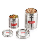 Steel Container With Transparent Lid , Set of 2 (500, 1000 ML)
