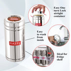 Steel Fridge Storage Container with Transparent Lid ,Set of 12 (900 ML Each)